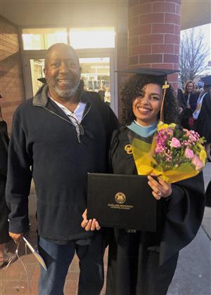Ms. Nelson and her father 